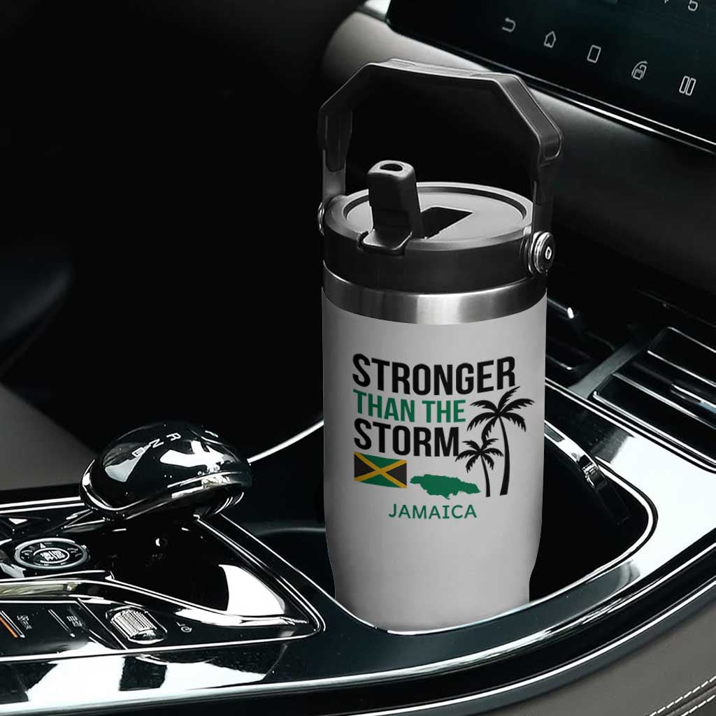 Stronger Than The Storm Jamaica Flip Straw Tumbler Resilience and Hope Hurricane Awareness TS02 Print Your Wear