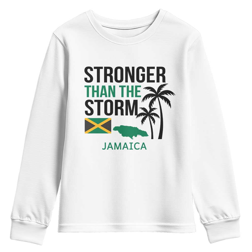 Stronger Than The Storm Jamaica Youth Sweatshirt Resilience and Hope Hurricane Awareness TS02 White Print Your Wear