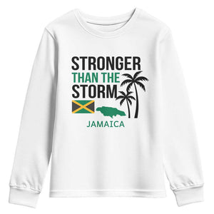 Stronger Than The Storm Jamaica Youth Sweatshirt Resilience and Hope Hurricane Awareness TS02 White Print Your Wear