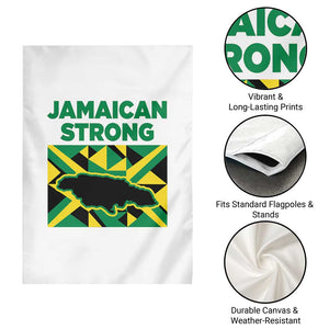 Jamaican Strong Resilience Geometric Flag Garden Flag Abstract Island Map and Heritage TS02 Print Your Wear