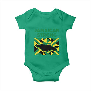 Jamaican Strong Resilience Geometric Flag Baby Onesie Abstract Island Map and Heritage TS02 Irish Green Print Your Wear