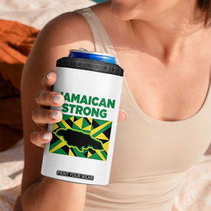 Jamaican Strong Resilience Geometric Flag 4 in 1 Can Cooler Tumbler Abstract Island Map and Heritage TS02 Print Your Wear