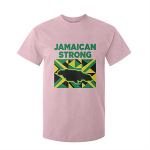 Jamaican Strong Resilience Geometric Flag T Shirt For Kid Abstract Island Map and Heritage TS02 Light Pink Print Your Wear