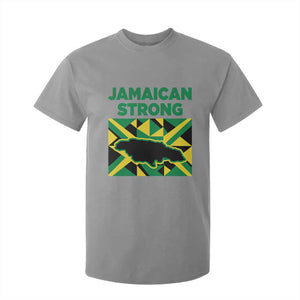 Jamaican Strong Resilience Geometric Flag T Shirt For Kid Abstract Island Map and Heritage TS02 Sport Gray Print Your Wear