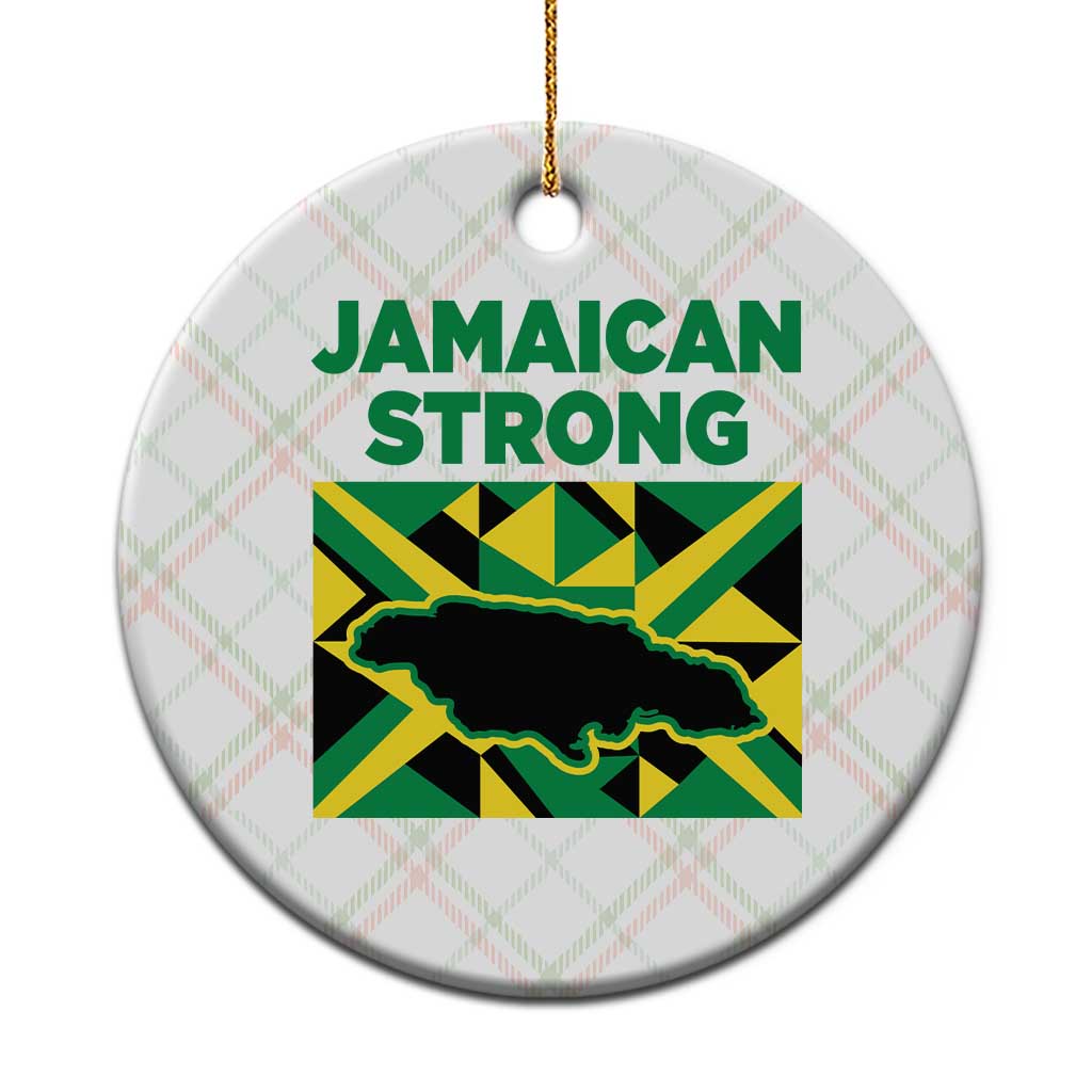 Jamaican Strong Resilience Geometric Flag Ceramic Ornament Abstract Island Map and Heritage TS02 1pc Christmas Plaid Print Your Wear