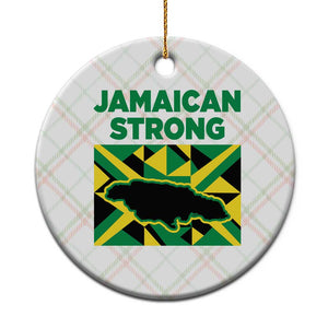Jamaican Strong Resilience Geometric Flag Ceramic Ornament Abstract Island Map and Heritage TS02 1pc Christmas Plaid Print Your Wear