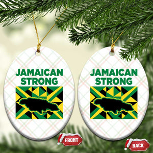 Jamaican Strong Resilience Geometric Flag Ceramic Ornament Abstract Island Map and Heritage TS02 Print Your Wear