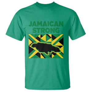 Jamaican Strong Resilience Geometric Flag T Shirt Abstract Island Map and Heritage TS02 Irish Green Print Your Wear