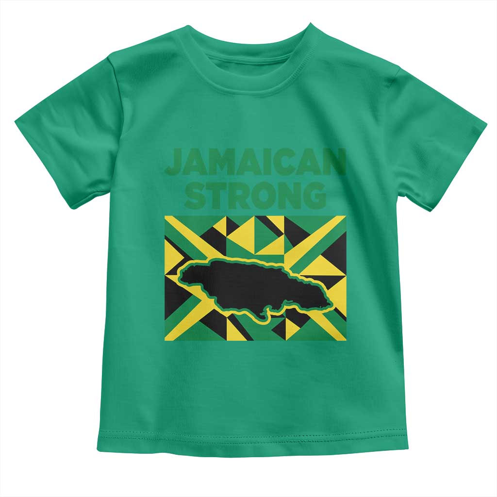 Jamaican Strong Resilience Geometric Flag Toddler T Shirt Abstract Island Map and Heritage TS02 Irish Green Print Your Wear