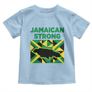 Jamaican Strong Resilience Geometric Flag Toddler T Shirt Abstract Island Map and Heritage TS02 Light Blue Print Your Wear