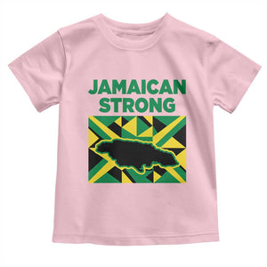 Jamaican Strong Resilience Geometric Flag Toddler T Shirt Abstract Island Map and Heritage TS02 Light Pink Print Your Wear