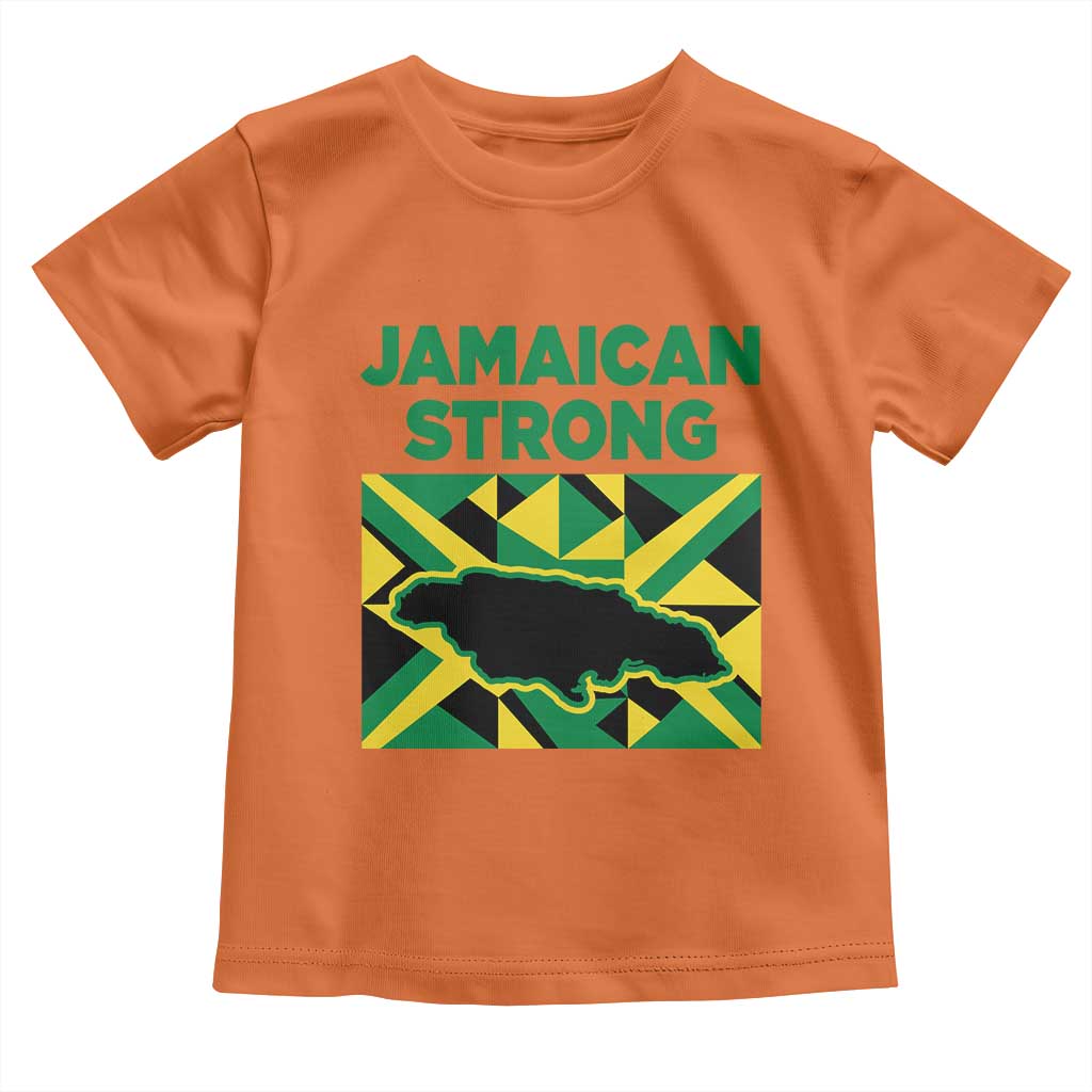 Jamaican Strong Resilience Geometric Flag Toddler T Shirt Abstract Island Map and Heritage TS02 Orange Print Your Wear
