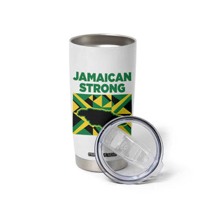 Jamaican Strong Resilience Geometric Flag Tumbler Cup Abstract Island Map and Heritage TS02 Print Your Wear