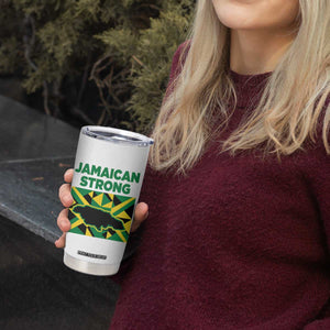 Jamaican Strong Resilience Geometric Flag Tumbler Cup Abstract Island Map and Heritage TS02 Print Your Wear