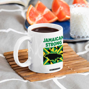 Jamaican Strong Resilience Geometric Flag Coffee Mug Abstract Island Map and Heritage TS02 Print Your Wear