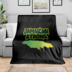 Jamaican Strong Resilience Graphic Throw Blanket Caribbean Island Map Silhouette TS02 Print Your Wear