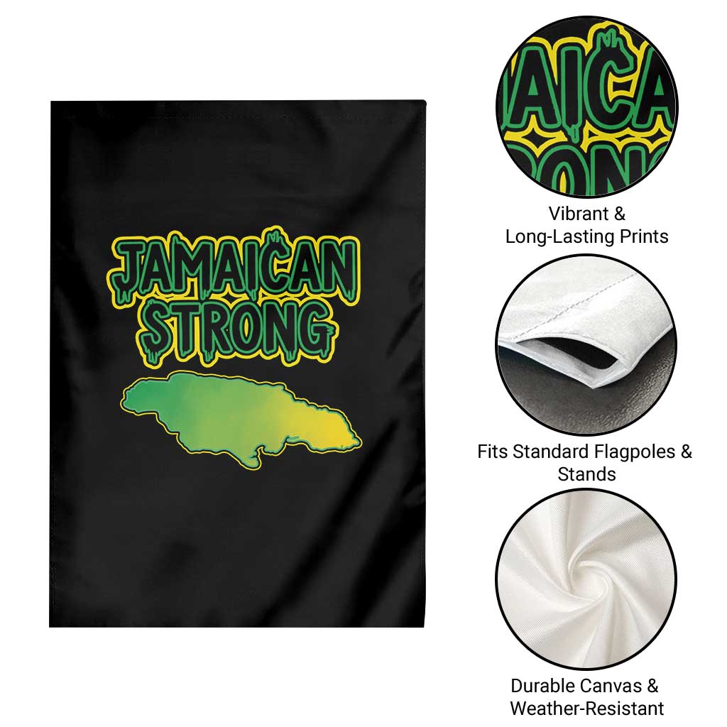 Jamaican Strong Resilience Graphic Garden Flag Caribbean Island Map Silhouette TS02 Print Your Wear