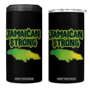 Jamaican Strong Resilience Graphic 4 in 1 Can Cooler Tumbler Caribbean Island Map Silhouette TS02 One Size: 16 oz Black Print Your Wear