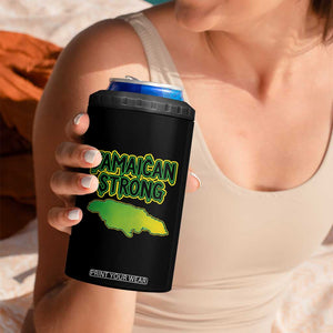 Jamaican Strong Resilience Graphic 4 in 1 Can Cooler Tumbler Caribbean Island Map Silhouette TS02 Print Your Wear