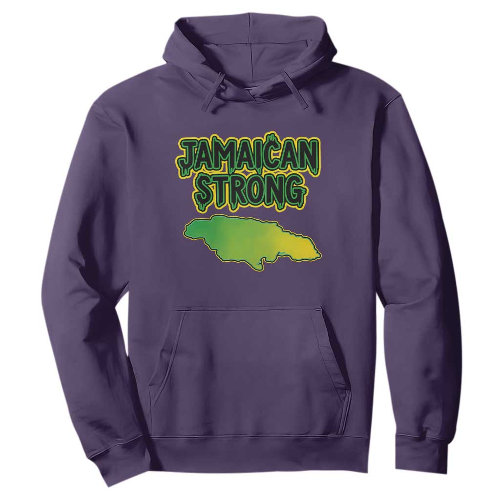 Jamaican Strong Resilience Graphic Hoodie Caribbean Island Map Silhouette TS02 Purple Print Your Wear