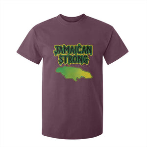 Jamaican Strong Resilience Graphic T Shirt For Kid Caribbean Island Map Silhouette TS02 Maroon Print Your Wear