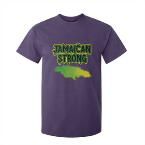 Jamaican Strong Resilience Graphic T Shirt For Kid Caribbean Island Map Silhouette TS02 Purple Print Your Wear