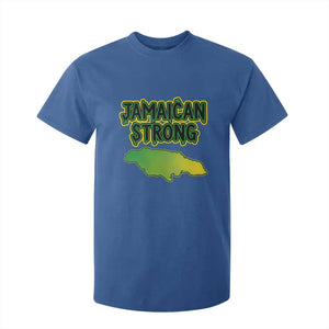 Jamaican Strong Resilience Graphic T Shirt For Kid Caribbean Island Map Silhouette TS02 Royal Blue Print Your Wear