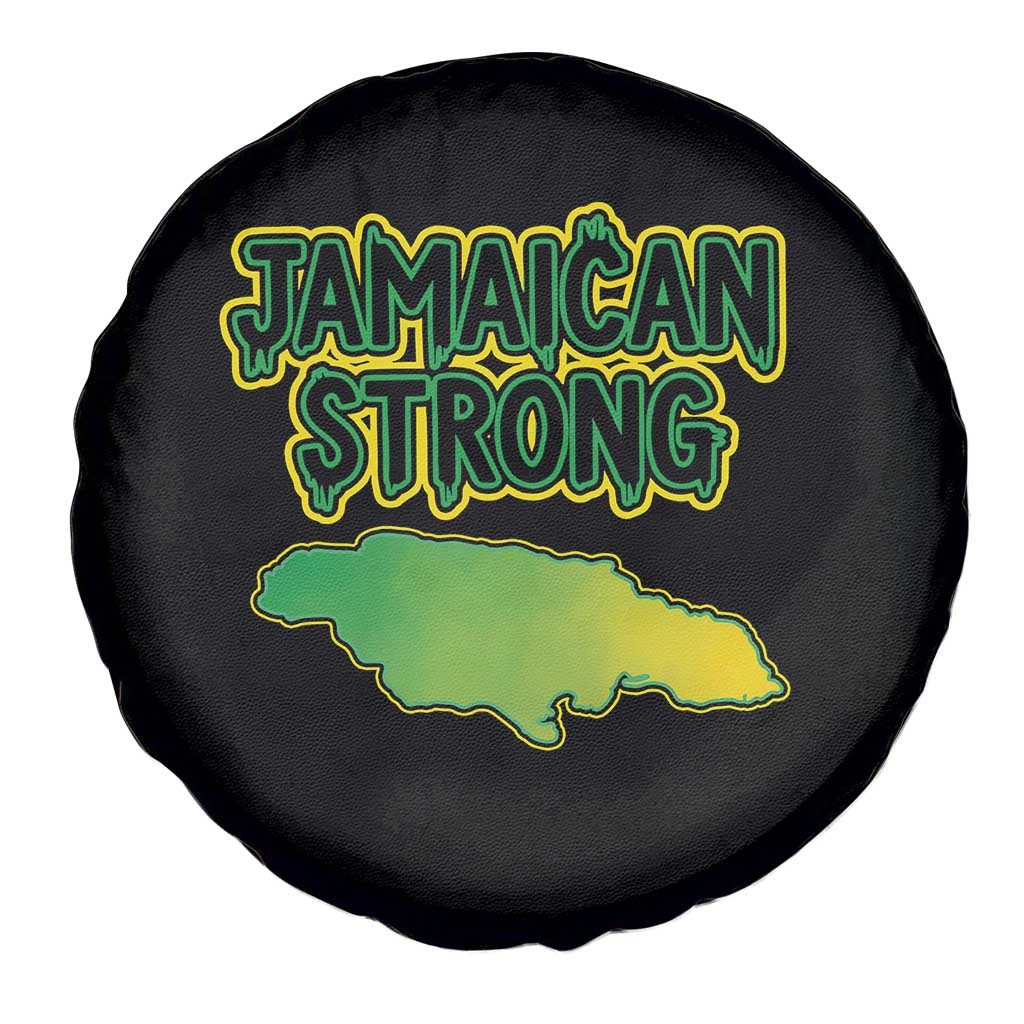 Jamaican Strong Resilience Graphic Spare Tire Cover Caribbean Island Map Silhouette TS02 Print Your Wear