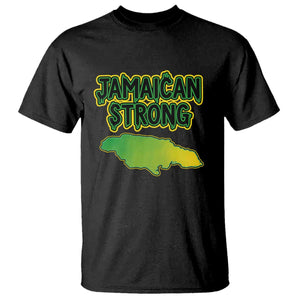 Jamaican Strong Resilience Graphic T Shirt Caribbean Island Map Silhouette TS02 Black Print Your Wear
