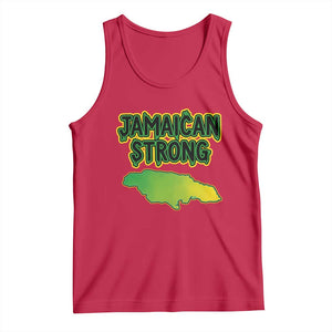 Jamaican Strong Resilience Graphic Tank Top Caribbean Island Map Silhouette TS02 Red Print Your Wear