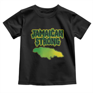 Jamaican Strong Resilience Graphic Toddler T Shirt Caribbean Island Map Silhouette TS02 Black Print Your Wear