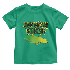 Jamaican Strong Resilience Graphic Toddler T Shirt Caribbean Island Map Silhouette TS02 Irish Green Print Your Wear