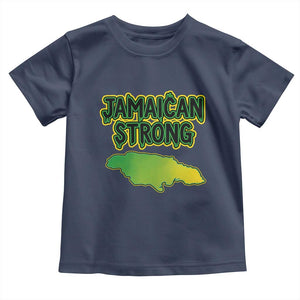 Jamaican Strong Resilience Graphic Toddler T Shirt Caribbean Island Map Silhouette TS02 Navy Print Your Wear