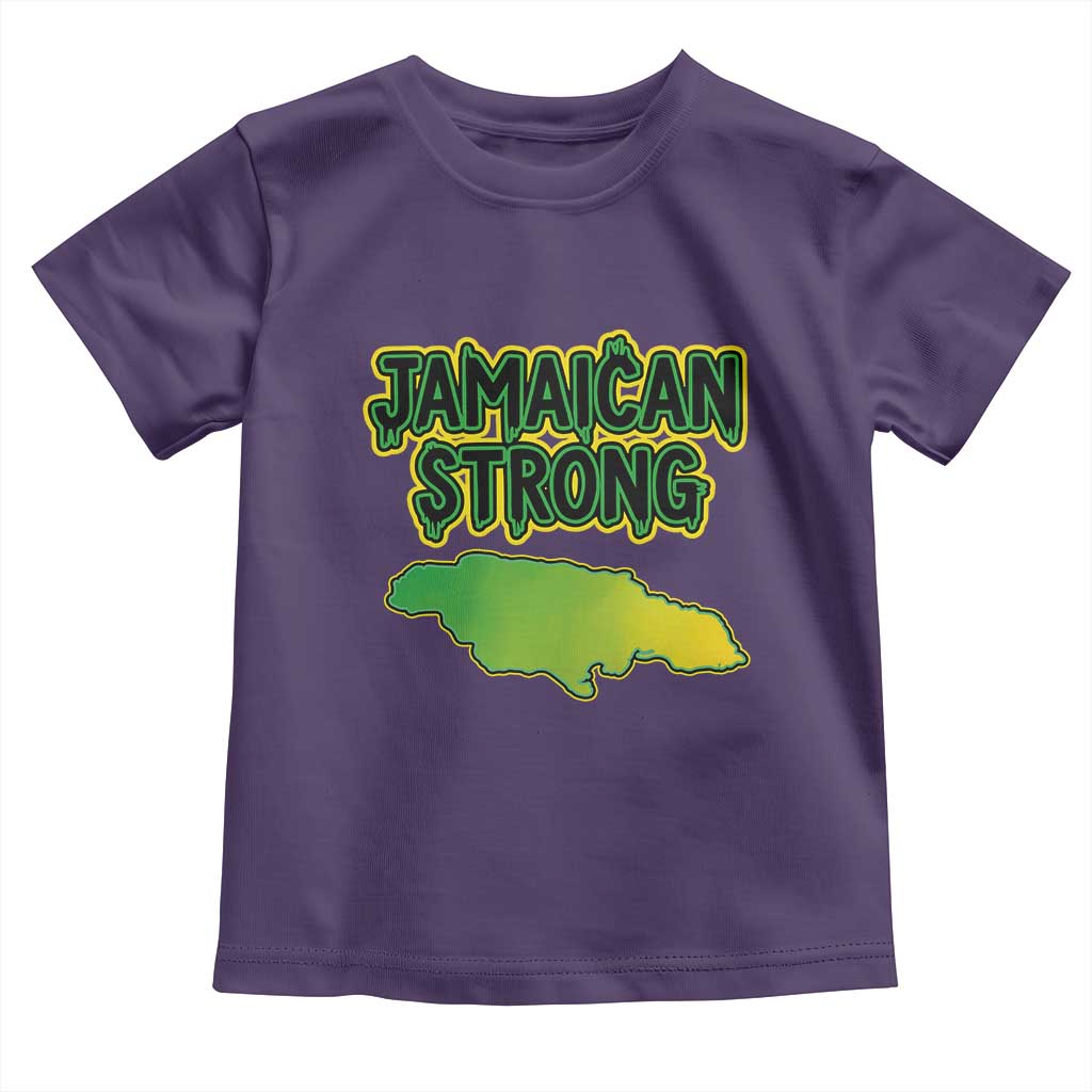 Jamaican Strong Resilience Graphic Toddler T Shirt Caribbean Island Map Silhouette TS02 Purple Print Your Wear