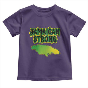 Jamaican Strong Resilience Graphic Toddler T Shirt Caribbean Island Map Silhouette TS02 Purple Print Your Wear