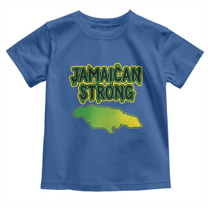 Jamaican Strong Resilience Graphic Toddler T Shirt Caribbean Island Map Silhouette TS02 Royal Blue Print Your Wear