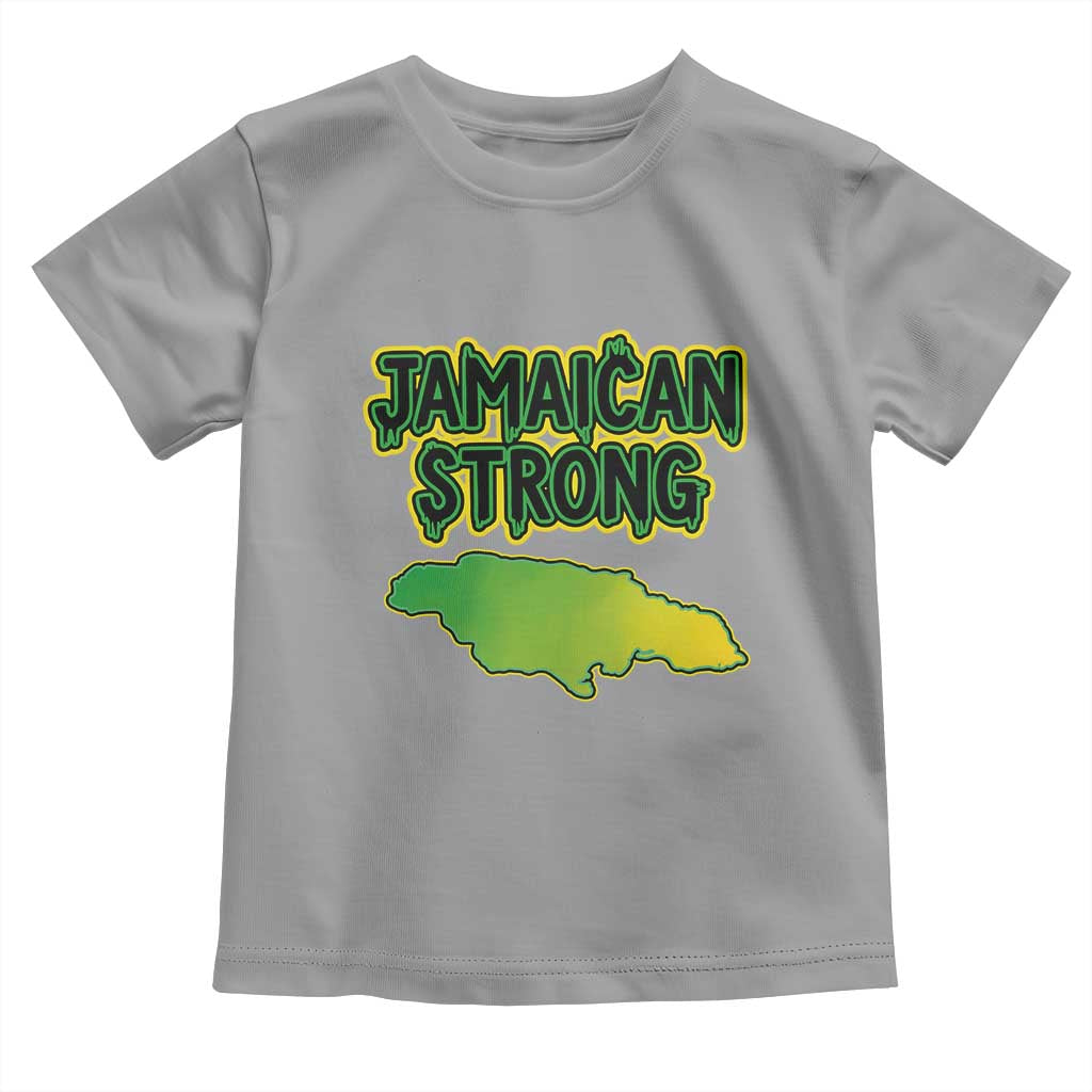 Jamaican Strong Resilience Graphic Toddler T Shirt Caribbean Island Map Silhouette TS02 Sport Gray Print Your Wear