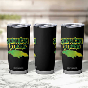 Jamaican Strong Resilience Graphic Tumbler Cup Caribbean Island Map Silhouette TS02 Print Your Wear