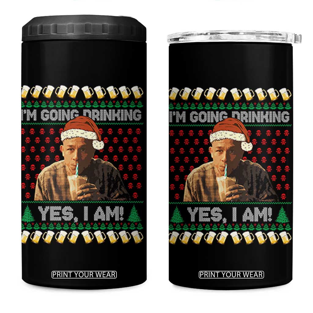 Funny Ed Gein Drinking Wine 4 in 1 Can Cooler Tumbler Im Going Drinking Yes I Am Christmas Meme TS02 One Size: 16 oz Black Print Your Wear