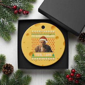 Funny Ed Gein Drinking Wine Ceramic Ornament Im Going Drinking Yes I Am Christmas Meme TS02 1pc Yellow Cheese Print Your Wear