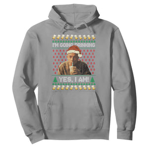 Funny Ed Gein Drinking Wine Hoodie Im Going Drinking Yes I Am Christmas Meme TS02 Sport Gray Print Your Wear