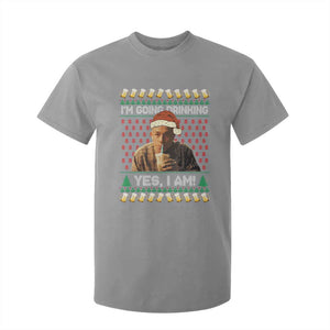 Funny Ed Gein Drinking Wine T Shirt For Kid Im Going Drinking Yes I Am Christmas Meme TS02 Sport Gray Print Your Wear