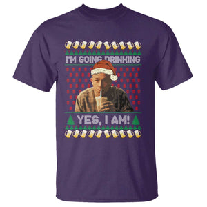 Funny Ed Gein Drinking Wine T Shirt Im Going Drinking Yes I Am Christmas Meme TS02 Purple Print Your Wear