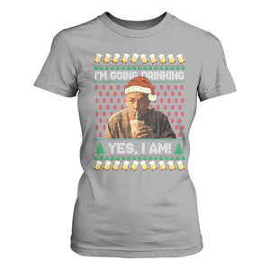 Funny Ed Gein Drinking Wine T Shirt For Women Im Going Drinking Yes I Am Christmas Meme TS02 Sport Gray Print Your Wear