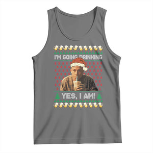 Funny Ed Gein Drinking Wine Tank Top Im Going Drinking Yes I Am Christmas Meme - Print Your Wear