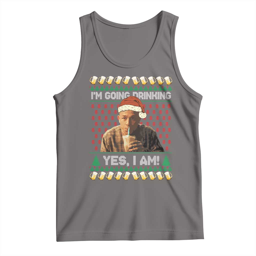 Funny Ed Gein Drinking Wine Tank Top Im Going Drinking Yes I Am Christmas Meme - Print Your Wear