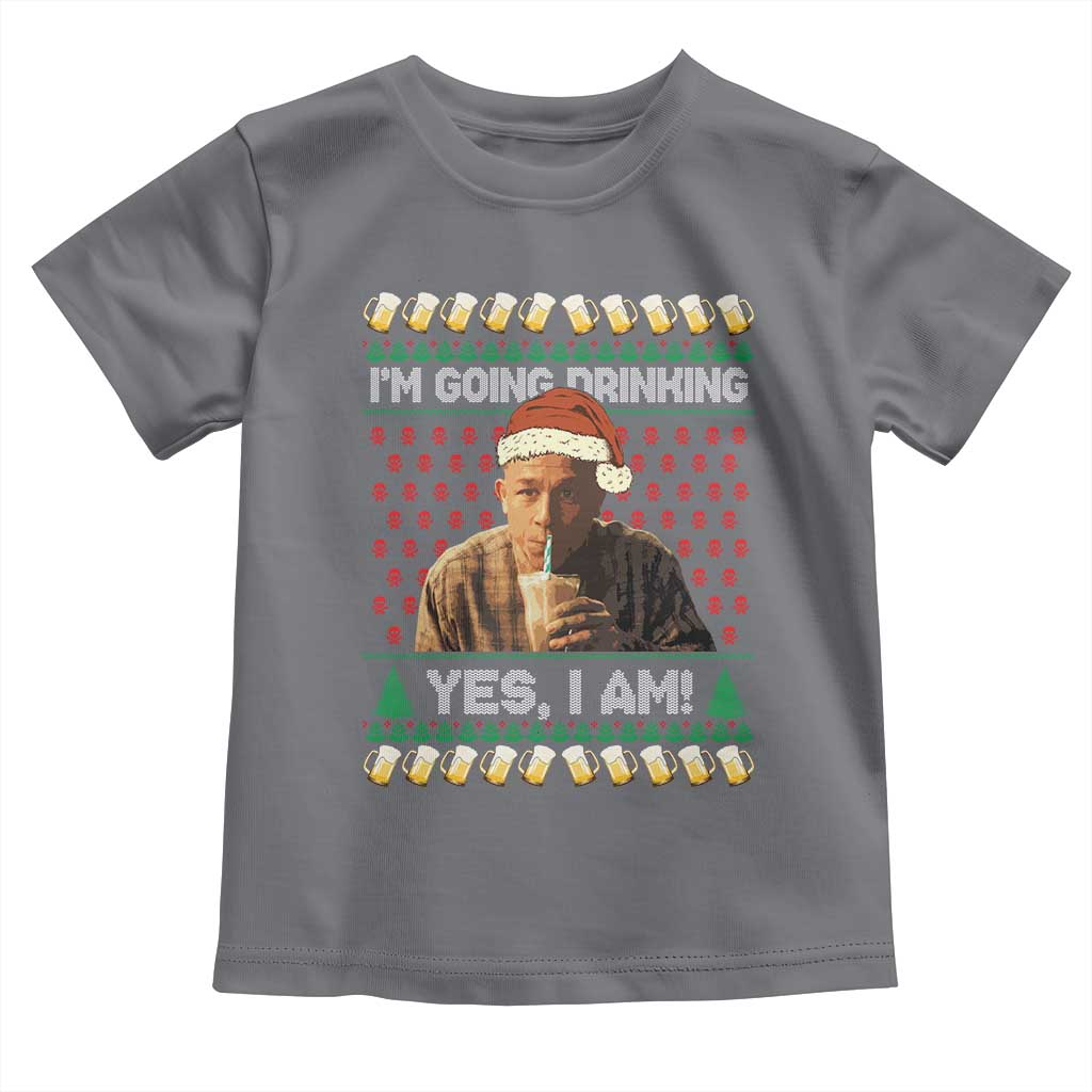 Funny Ed Gein Drinking Wine Toddler T Shirt Im Going Drinking Yes I Am Christmas Meme TS02 Charcoal Print Your Wear