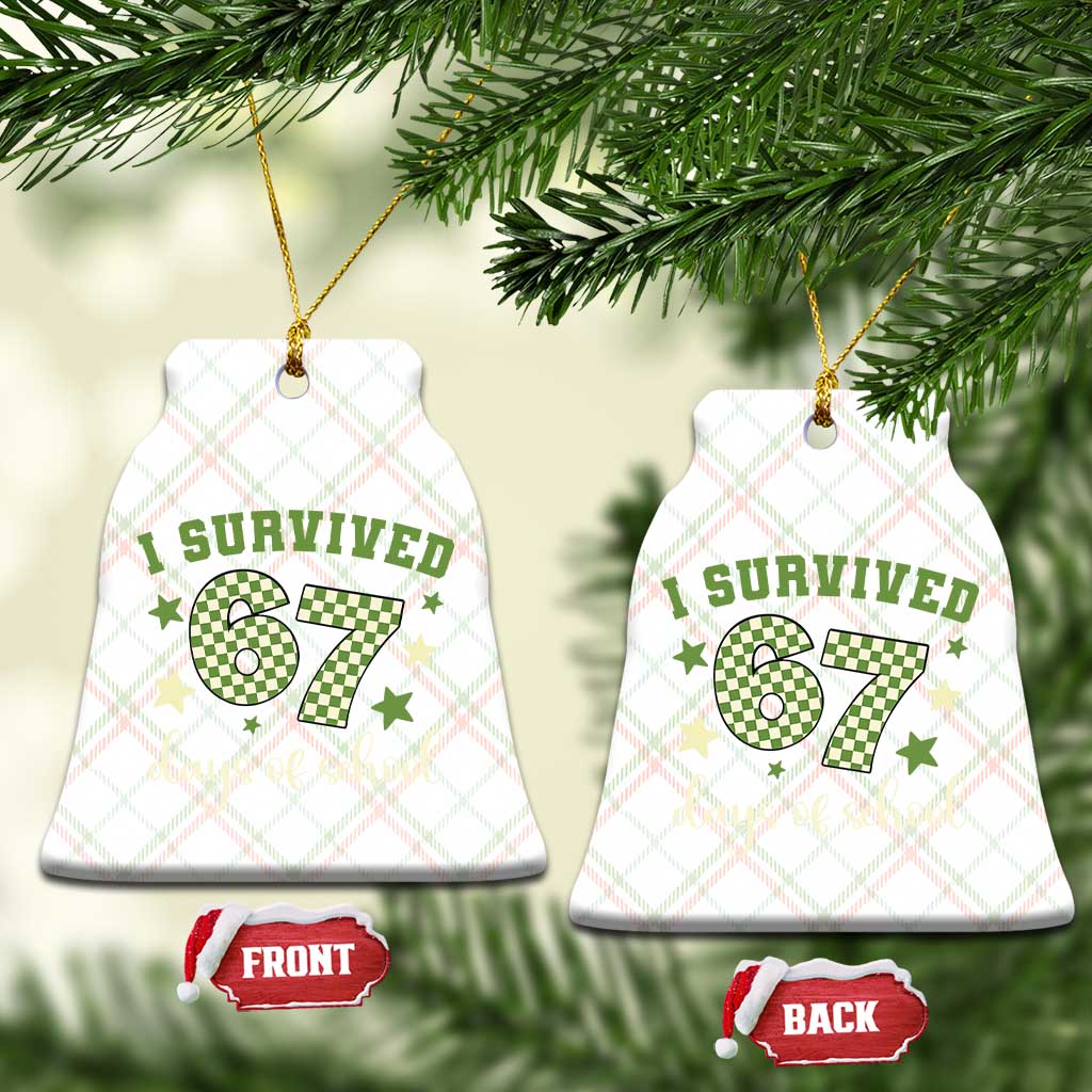 I Survived 67 Days of School Ceramic Ornament Funny Six Seven Meme Students Teacher Celebration TS02 Print Your Wear