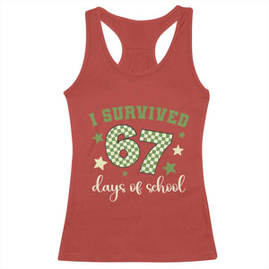 I Survived 67 Days of School Racerback Tank Top Funny Six Seven Meme Students Teacher Celebration TS02 Red Print Your Wear