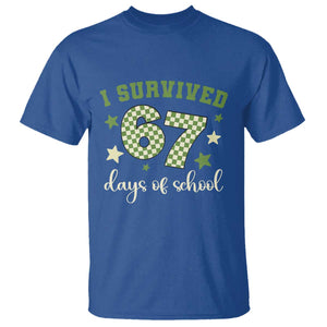 I Survived 67 Days of School T Shirt Funny Six Seven Meme Students Teacher Celebration TS02 Royal Blue Print Your Wear